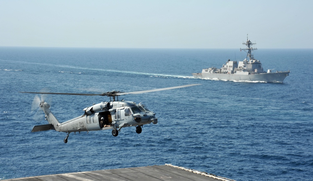 USS George H.W. Bush flight deck operations