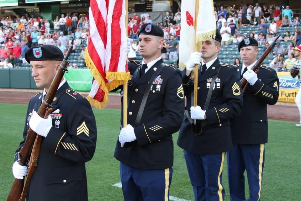 Army Reserve Soldiers act as color guard