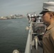 Marines and sailors with the USS Oak Hill arrive in Boston