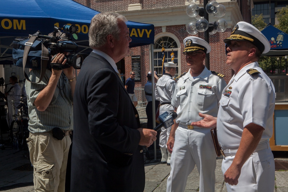 U.S. Marines and sailors attend opening ceremony for annual Boston Harbor Fest