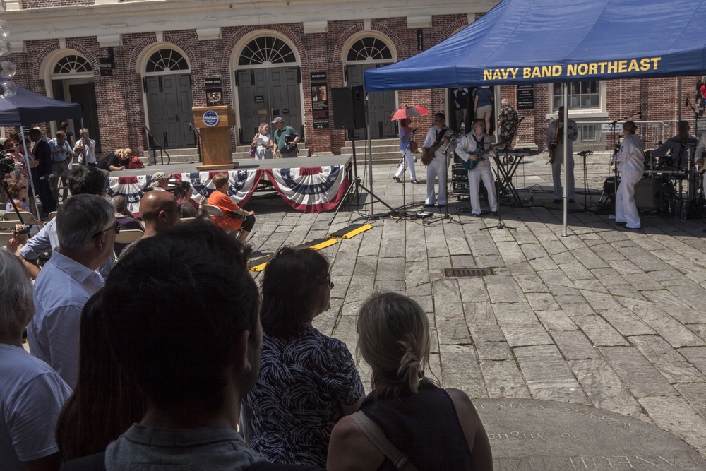 U.S. Navy band Northeast plays the opening ceremony for the annual Boston Harbor Fest