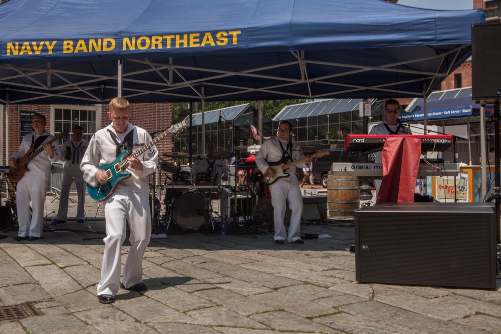 U.S. Navy band Northeast plays the opening ceremony for the annual Boston Harbor Fest