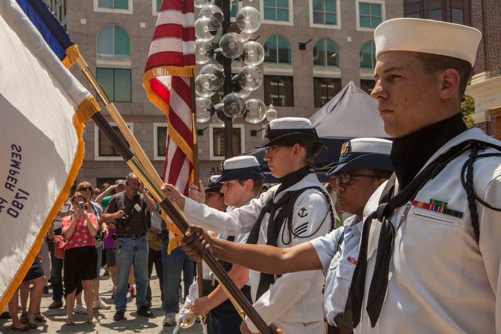 USS Constitution color guard kicks off opening ceremony for Boston Harborfest