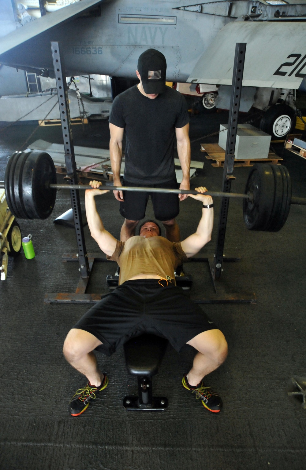 USS George H.W. Bush sailors work out
