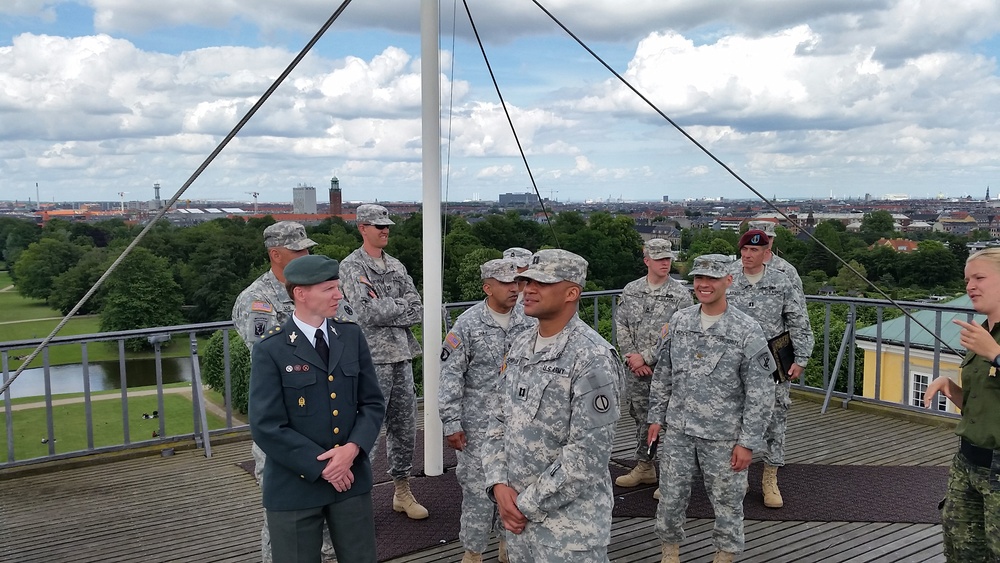 US Soldiers view the city of Copenhagen