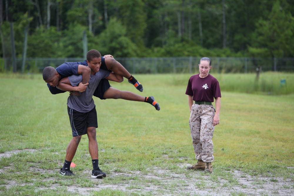 Drill instructors mentor Yulee High School students