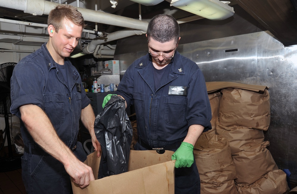 Aboard the aircraft carrier USS George H.W. Bush (CVN 77)