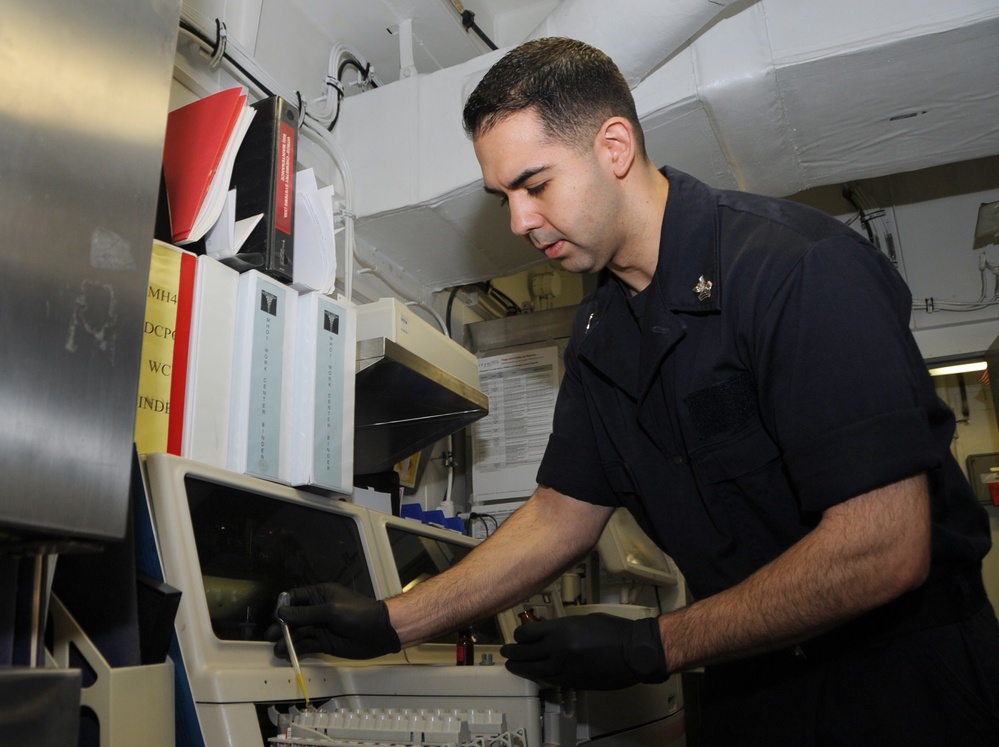 Aboard the aircraft carrier USS George H.W. Bush (CVN 77)