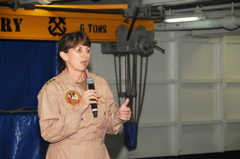 Aboard the aircraft carrier USS George H.W. Bush (CVN 77)