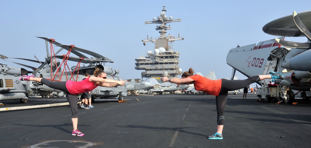 Aboard the aircraft carrier USS George H.W. Bush (CVN 77)