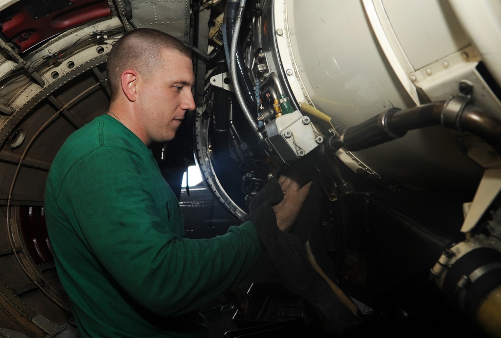 Aboard the aircraft carrier USS George H.W. Bush (CVN 77)