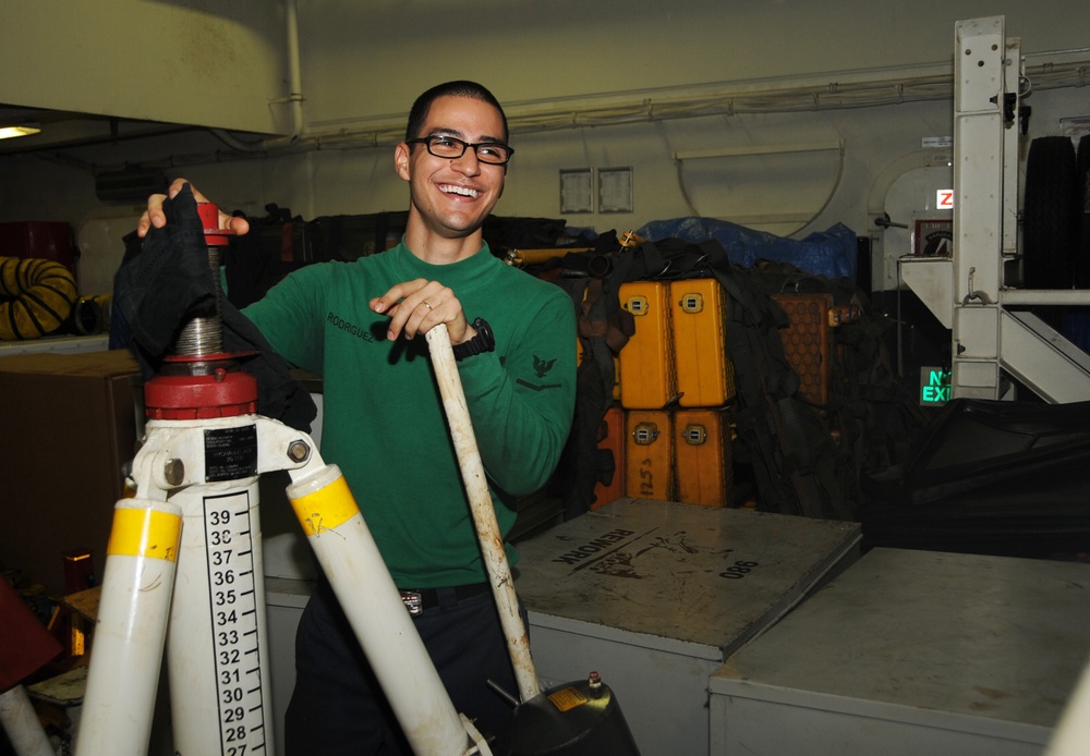 Aboard the aircraft carrier USS George H.W. Bush (CVN 77)