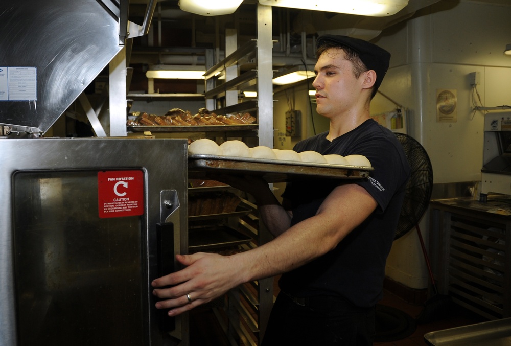 Aboard the aircraft carrier USS George H.W. Bush (CVN 77)