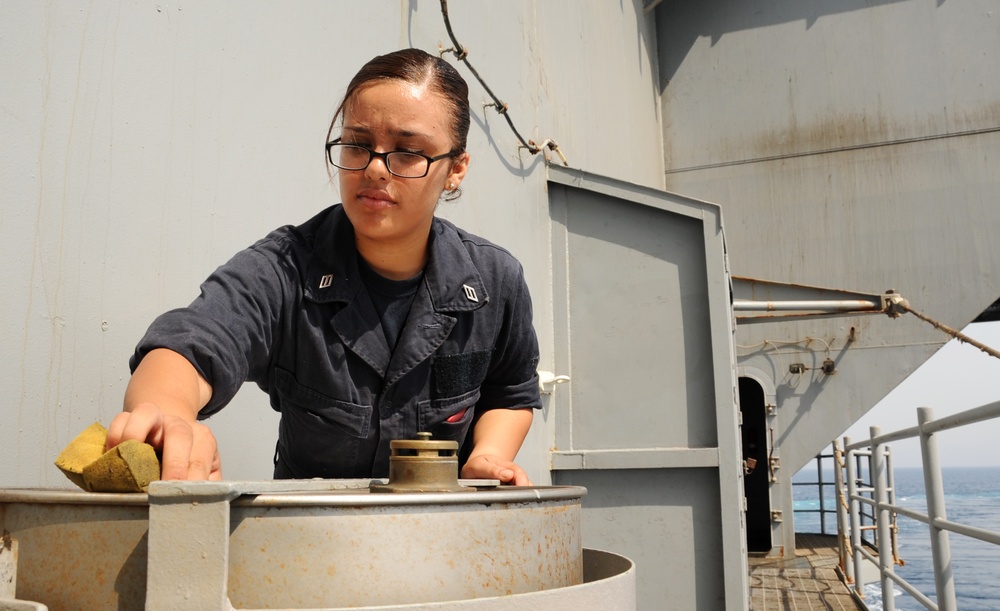 Aboard the aircraft carrier USS George H.W. Bush (CVN 77)