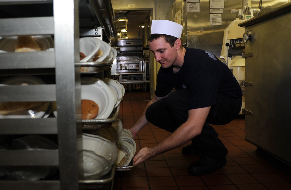 Aboard the aircraft carrier USS George H.W. Bush (CVN 77)