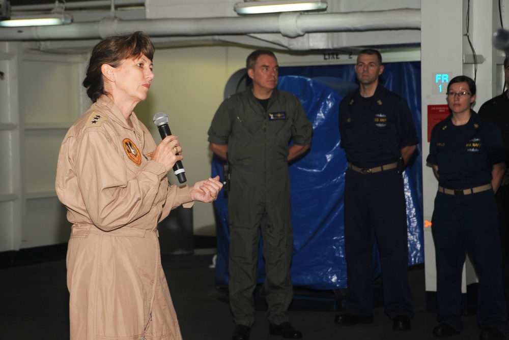 Aboard the aircraft carrier USS George H.W. Bush (CVN 77). George H.W. Bush is supporting maritime security operations and theater security cooperation efforts