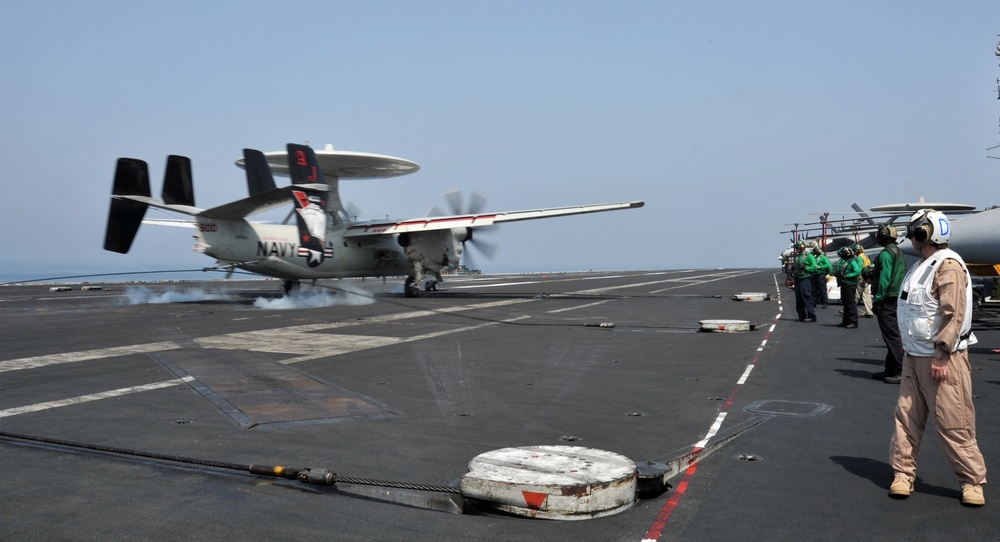 Aboard the aircraft carrier USS George H.W. Bush (CVN 77)