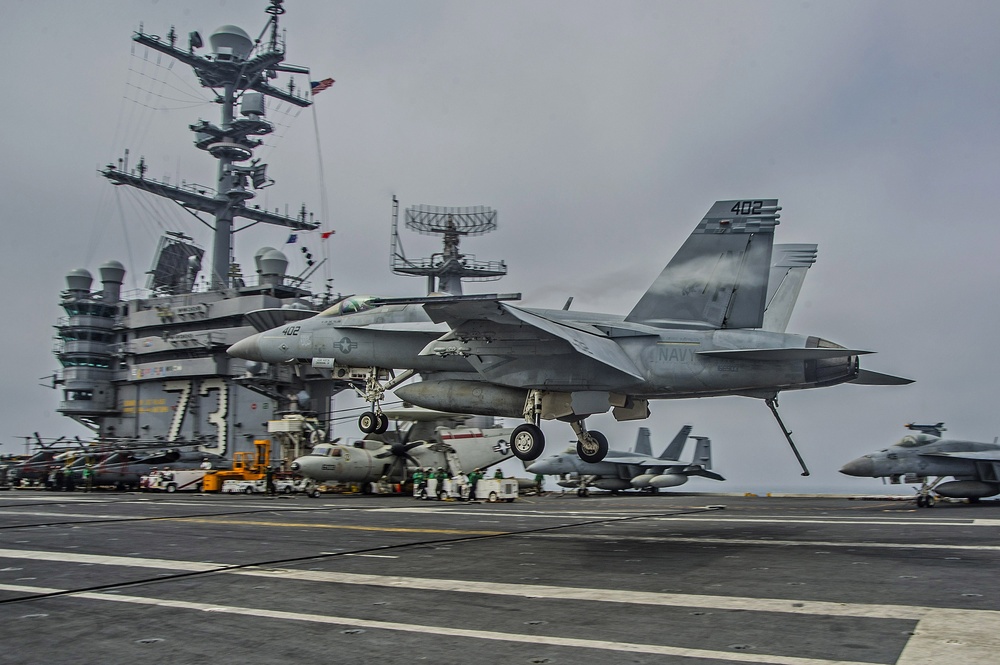 Strike Fighter Squadron (VFA) 195 change of command aboard USS George Washington