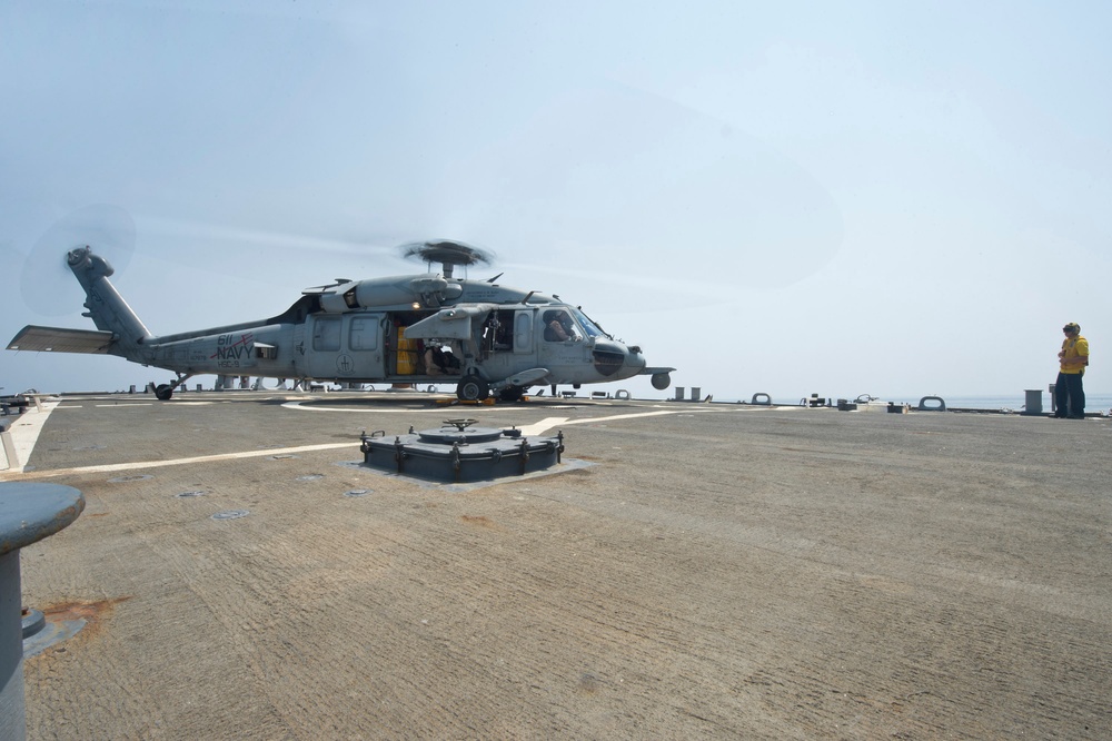 MH-60S Seahawk preps for takeoff