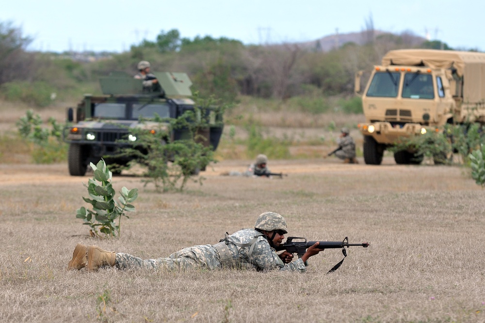 PRNG 1600 EOD and 192nd BSB convoy react to contact training by FLNG Special Forces