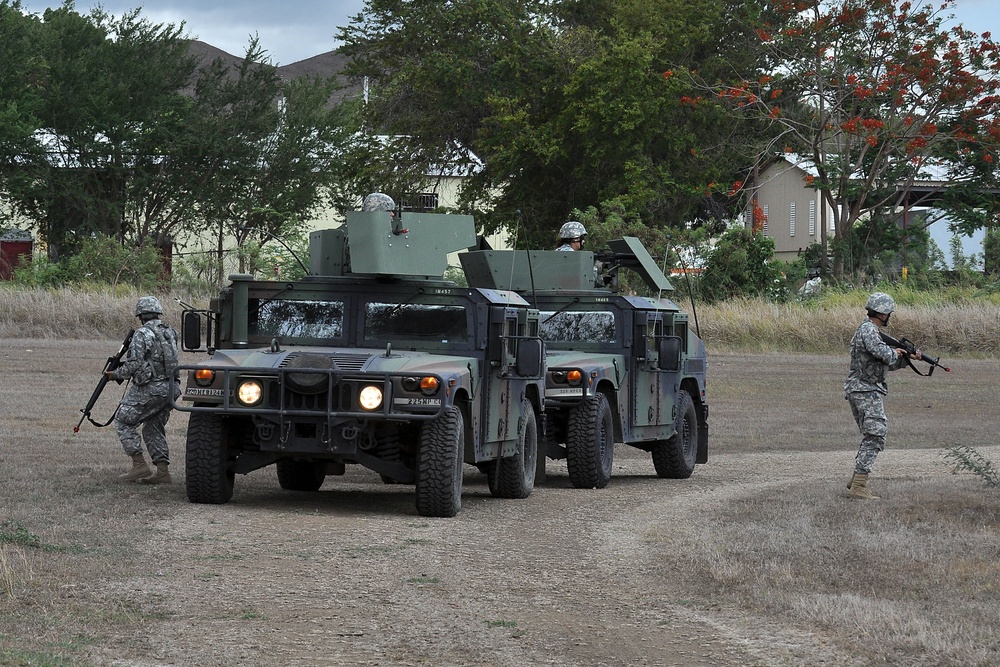 PRNG 1600 EOD and 192nd BSB convoy react to contact training by FLNG Special Forces