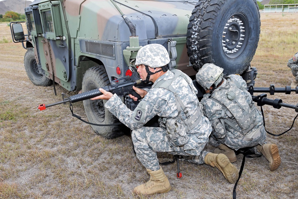 PRNG 1600 EOD and 192nd BSB convoy react to contact training by FLNG Special Forces