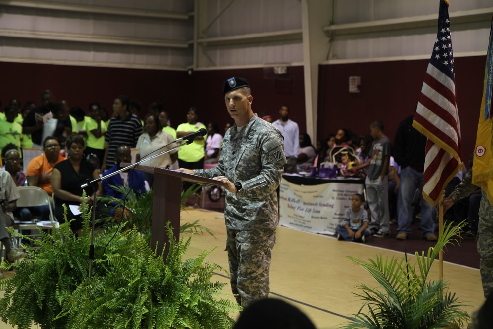 Vanguard soldiers show support at 16th Annual Riceboro Back to School Rally