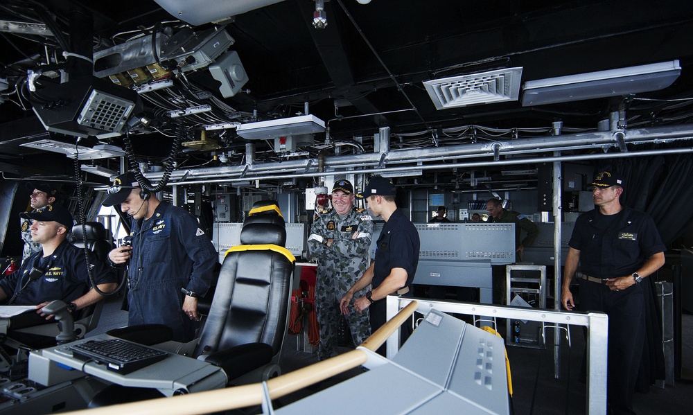 USS Independence hosts Australian Rear Adm. Stuart Mayer