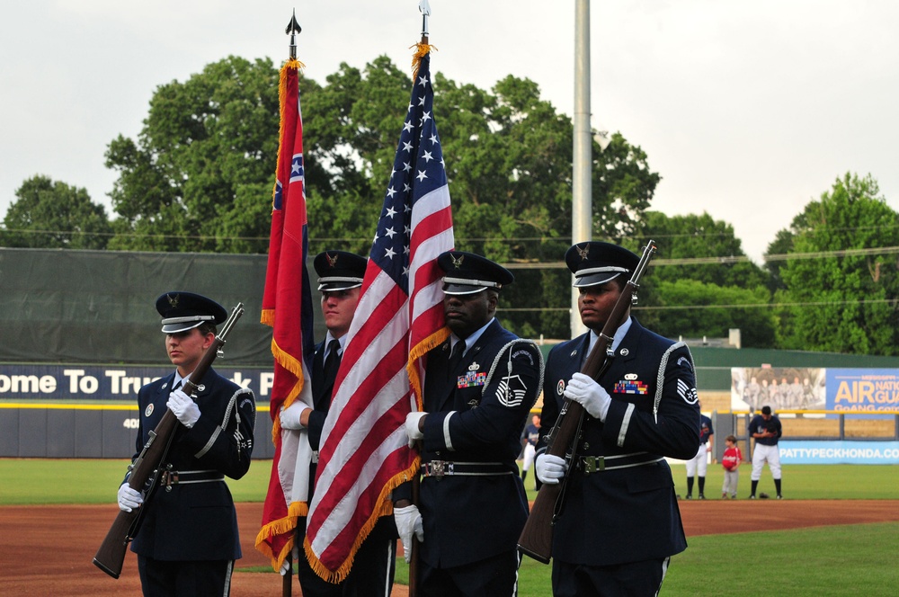 MBraves 2014 military night, Commander of the Mississippi Air National Guard Maj. Gen. William J. Crisler