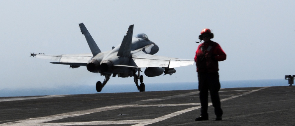 USS George H.W. Bush flight deck operations