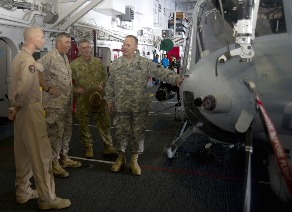 Distinguished visitors aboard USS Peleliu during RIMPAC 2014