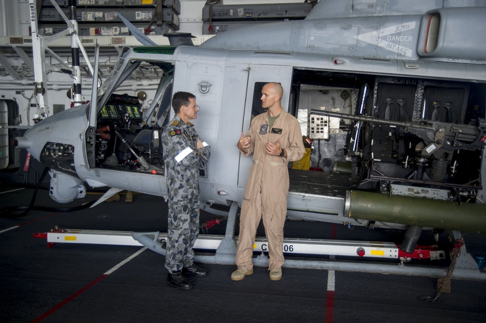 Distinguished visitors aboard USS Peleliu during RIMPAC 2014