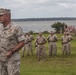 II Marine Expeditionary Force commanding general Major General Fox speaks at 2nd Marine Logistics Group change of command