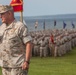 II Marine Expeditionary Force commanding general Major General Fox speaks at 2nd Marine Logistics Group change of command