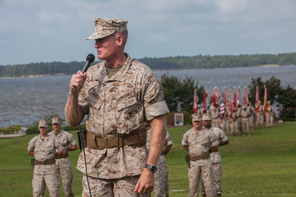 Brigadier General Banta relinquishes command of 2nd Marine Logistics Group