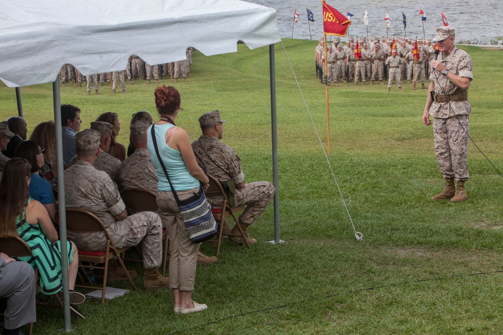 Brigadier General Banta relinquishes command of 2nd Marine Logistics Group