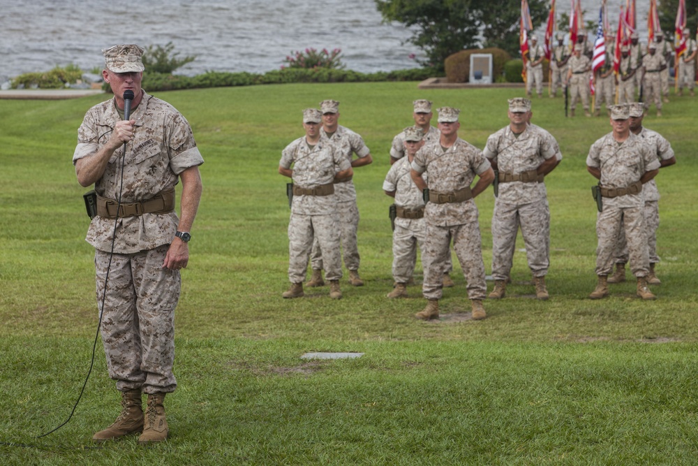 Brigadier General Banta relinquishes command of 2nd Marine Logistics Group