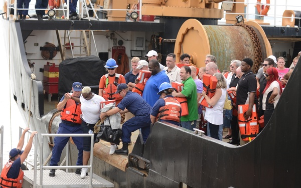 Coast Guard safely transfers 118 people off grounded casino boat