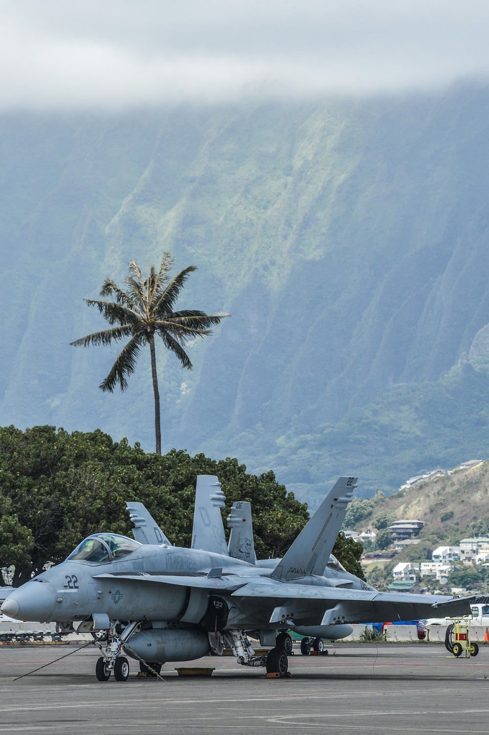 F/A-18C Hornet on airfield at Marine Corps Air Station Kaneohe Bay