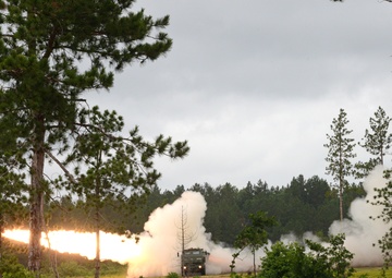 Michigan National Guard fires High Mobility Artillery Rocket Systems