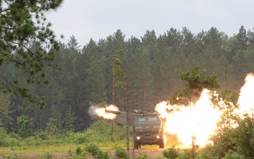 Michigan National Guard fires High Mobility Artillery Rocket Systems