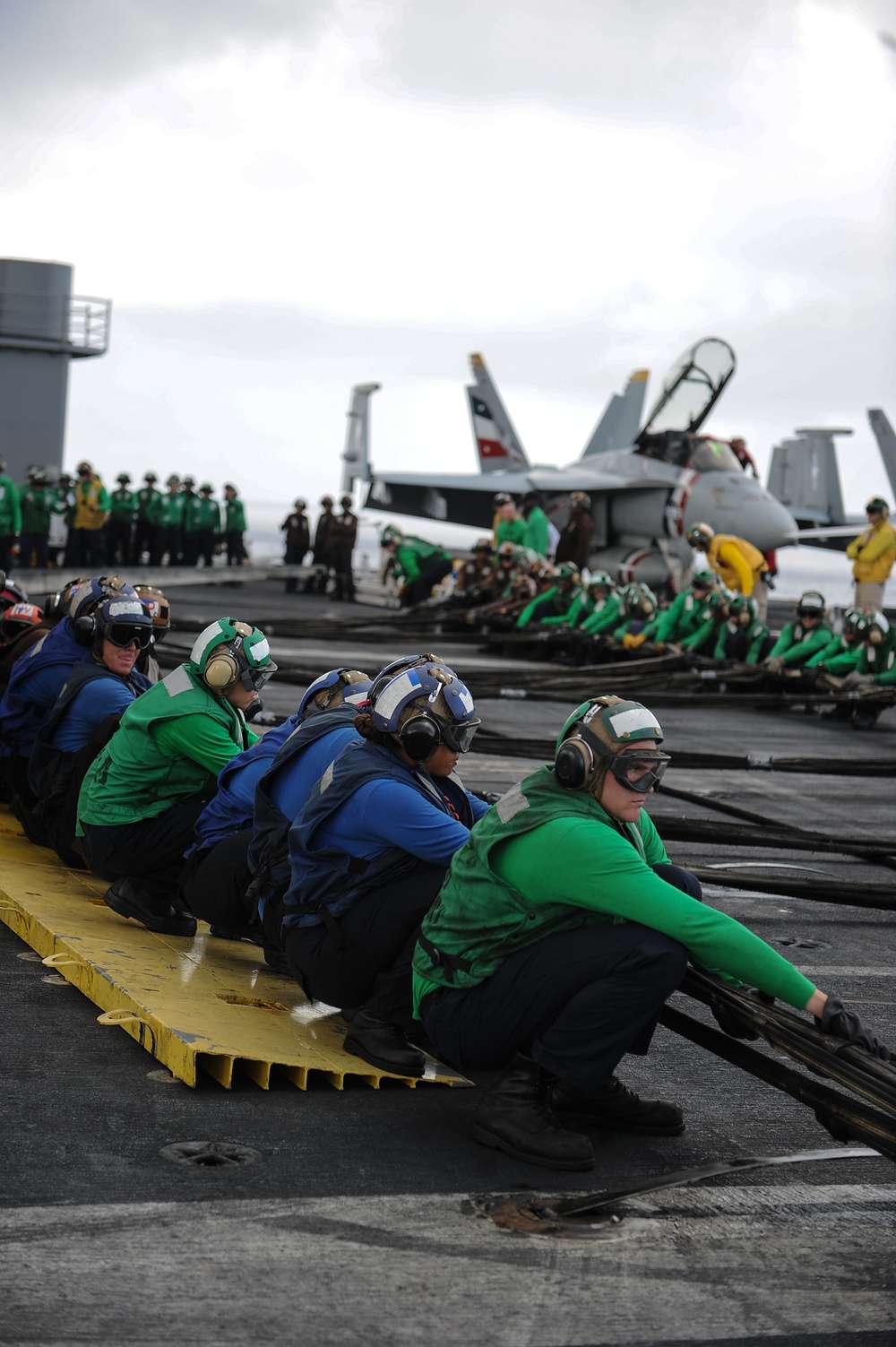 USS Reagan flight deck barricade drill