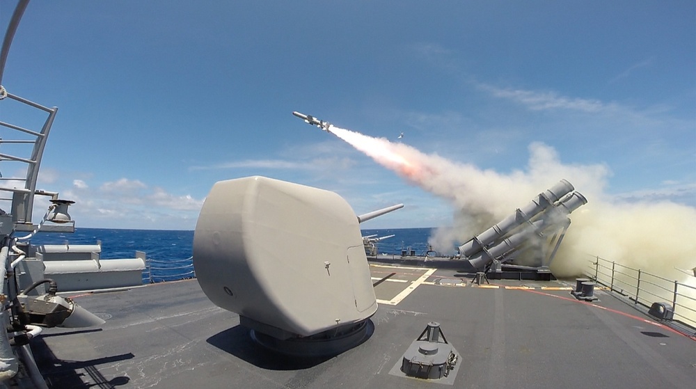 USS Chosin Harpoon launch, RIMPAC 2014