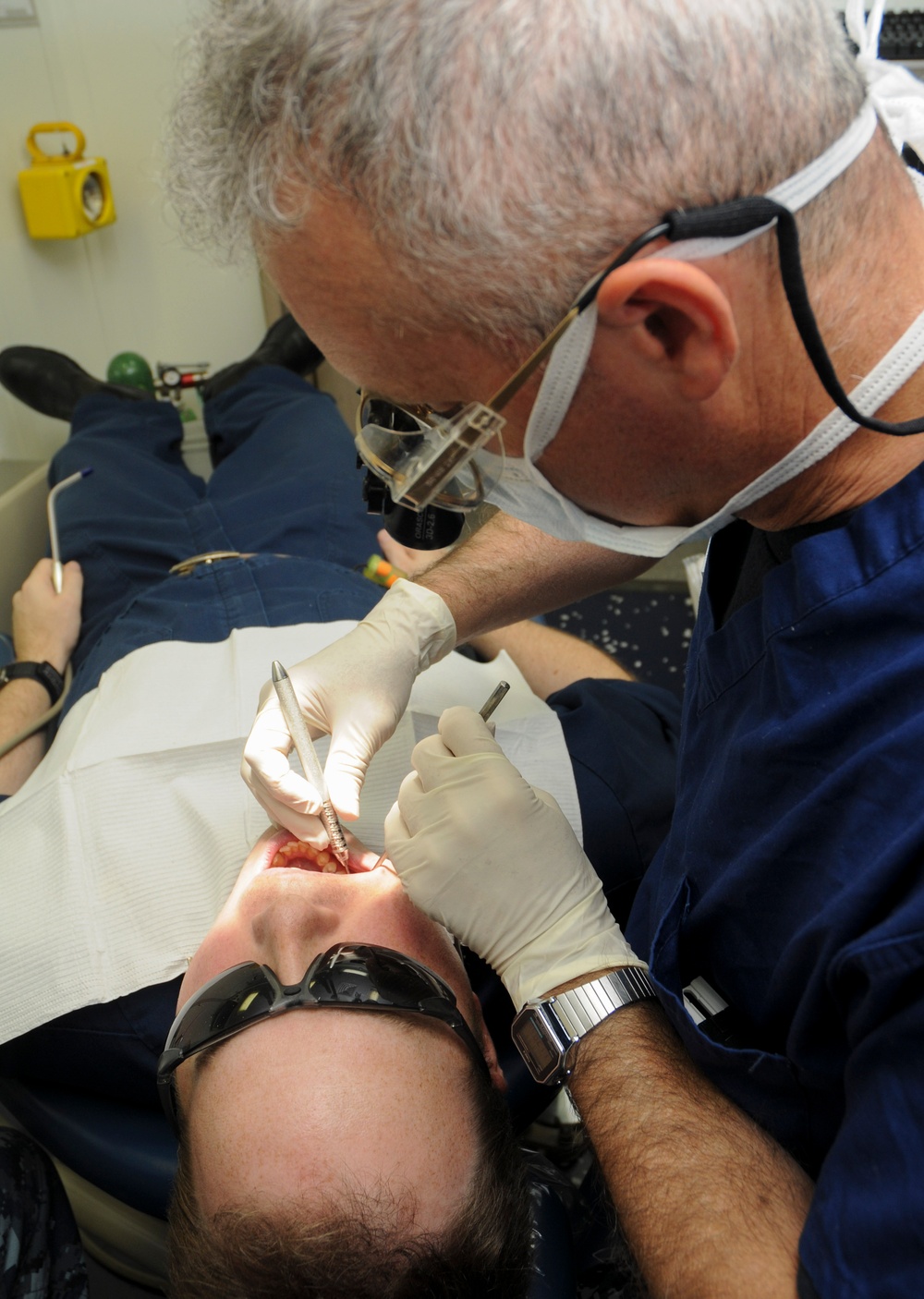 USS Nimitz sailor receives dental work