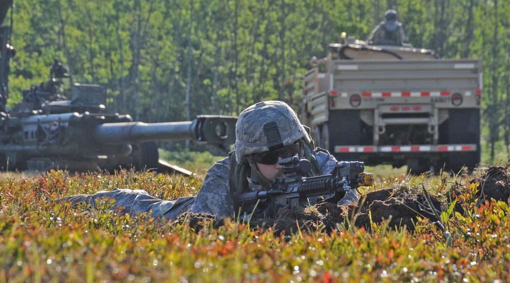 Michigan National Guard and active Army conduct battery defense exercise