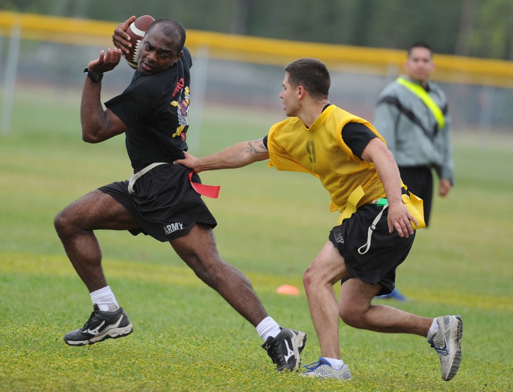 JBER paratroopers play flag football