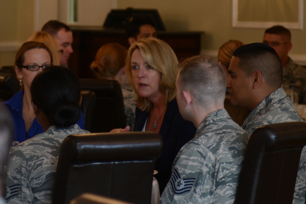 Secretary of the Air Force Deborah Lee James visits 501st Combat Support Wing Airmen
