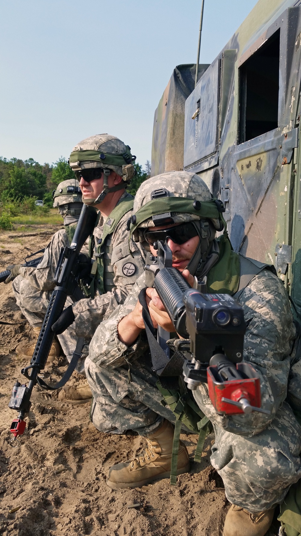 1-201st Bravo Battery defense exercise at XCTC 2014, Camp Grayling, Michigan