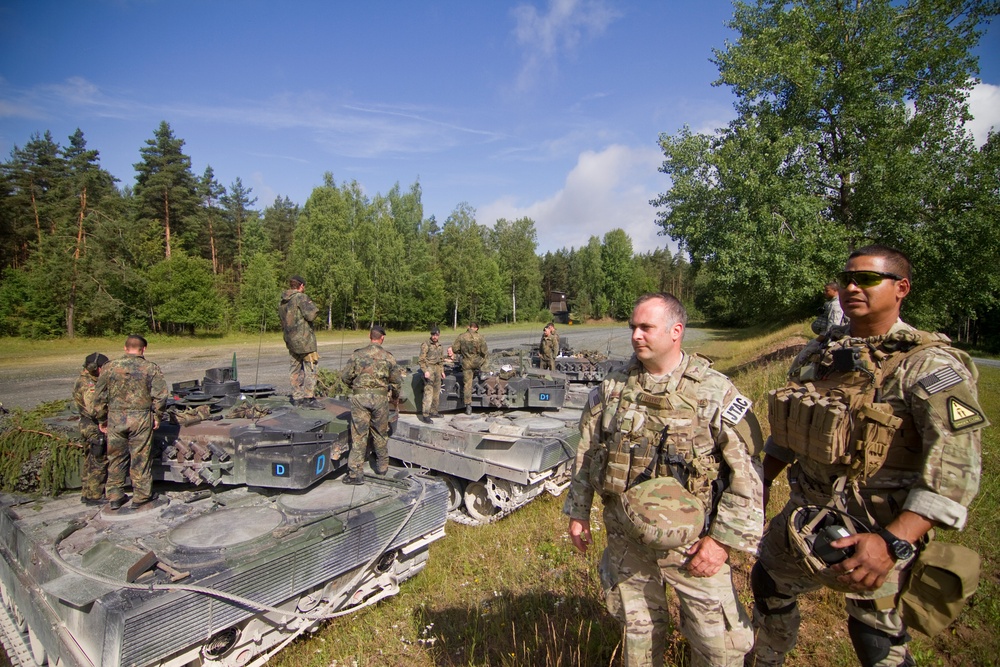 ANG Airmen and German army Soldiers meet