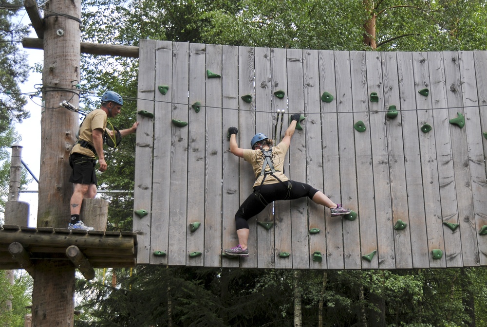 New Jersey Air National Guard on the ropes course at Graf